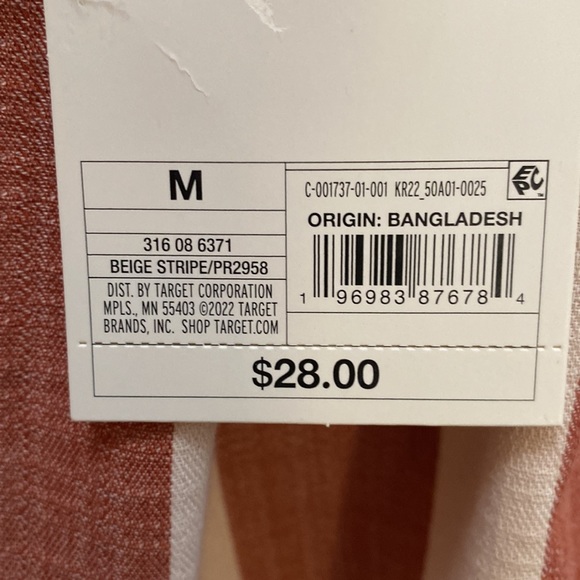 NEW! Sz MED Stripe Brown & Cream Tassel Tie Front Mid Sleeved Top Knox Rose - Picture 5 of 6